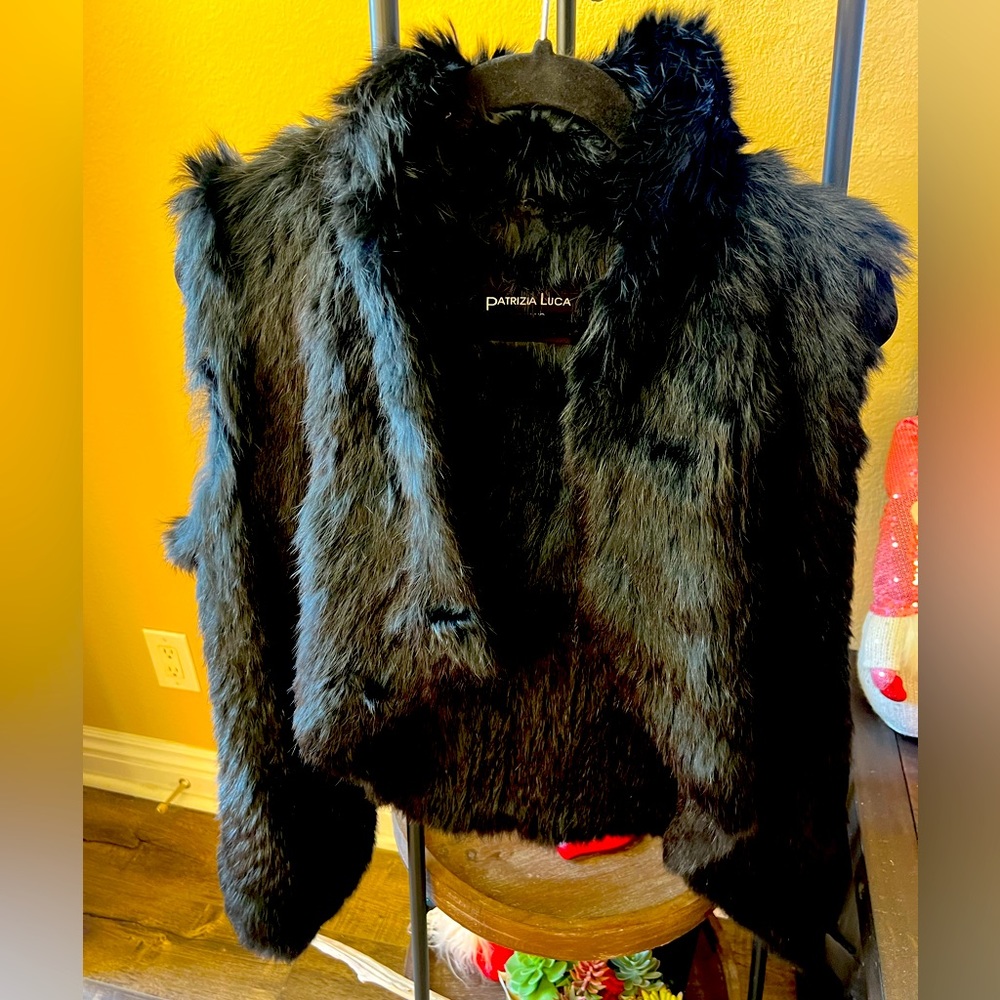 Rabbit Fur - Black Vest  Drape